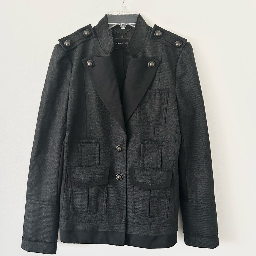 BCBGMaxAzria Military Style Wool Jacket